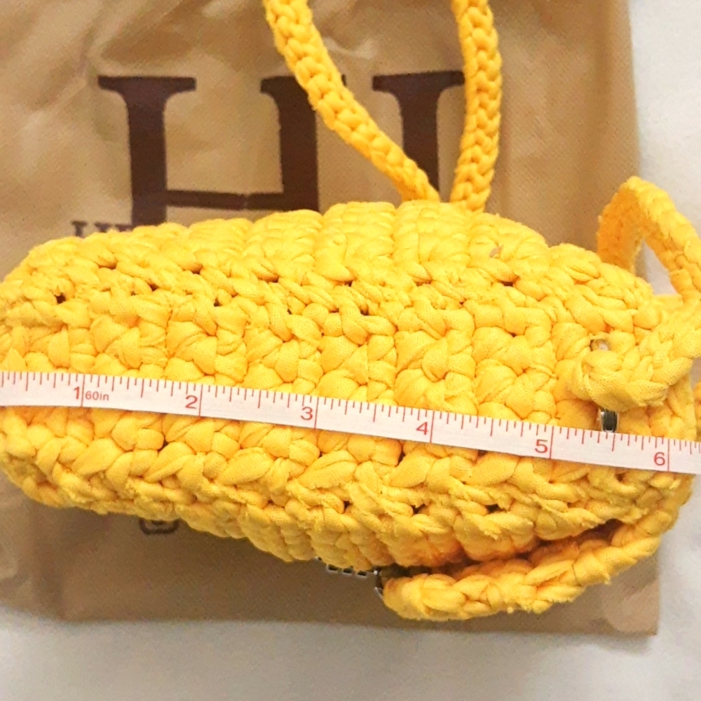 Hernando Josa Candy Crochet Knit Mini Shoulder Bag, Yellow RARE NEW - Picture 14 of 17